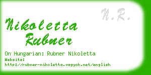 nikoletta rubner business card